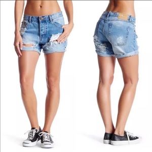 NWT One Teaspoon ripped denim shorts